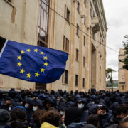 Protesty v hlavním městě Gruzie Tbilisi.