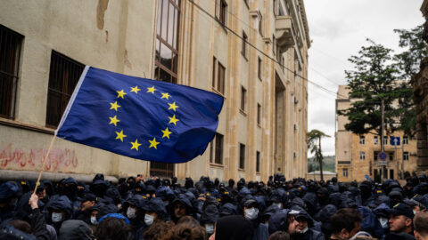 Protesty v hlavním městě Gruzie Tbilisi.