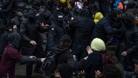 Protesty v hlavním městě Gruzie Tbilisi.