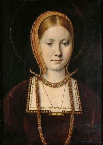 Portrét první Jindřichovy manželky Kateřiny Aragonské od Michaela Sittowa z počátku 16. století.