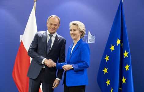 Polský premiér Donald Tusk a předsedkyně Evropské komise Ursula von der Leyen