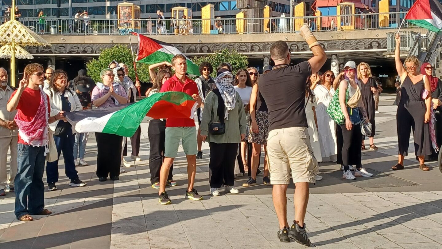 Propalestinská demonstrace ve Stockholmu (ilustrační foto)