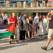 Propalestinská demonstrace ve Stockholmu