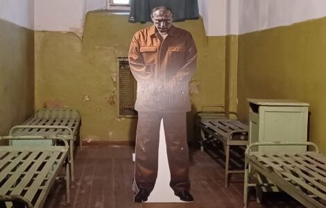 Figurína Vladimira Putina v bývalé cele KGB ve Vilniusu