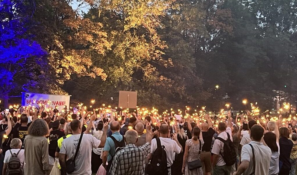 Připomínka okupace před ruskou ambasádou