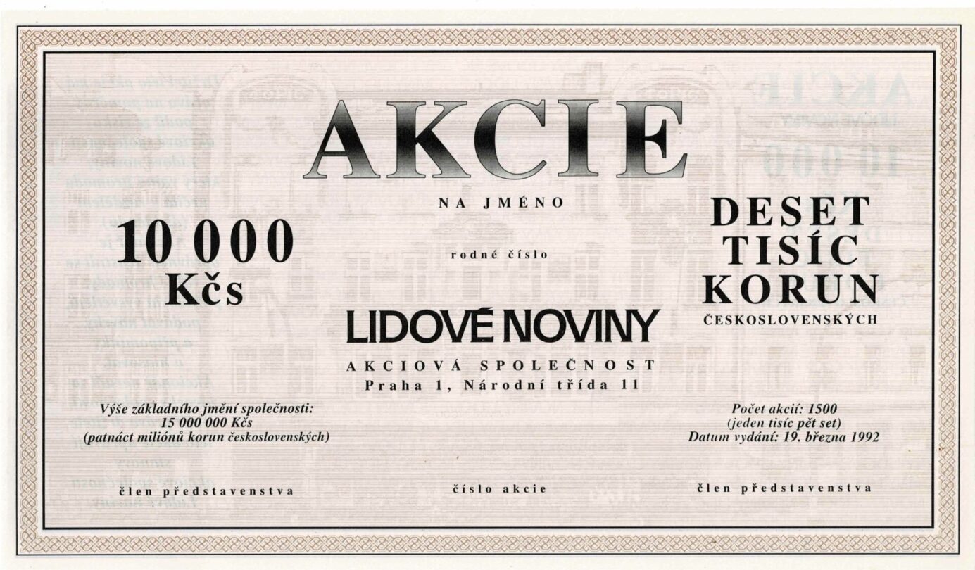 Akcie LN (líc)