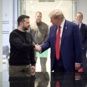 Ukrajinský prezident Volodymyr Zelenskyj po říjnovém setkání s republikánským kandidátem na amerického prezidenta Donaldem Trumpem v New Yorku.