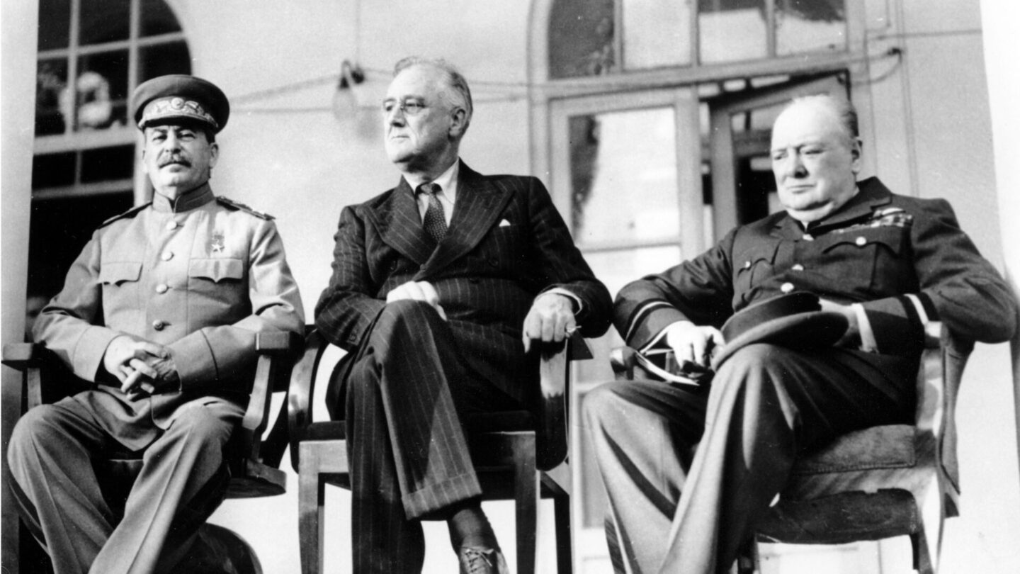 Josef Vissarionovič Stalin, Franklin D. Roosevelt, Winston Churchill, teheránská konference