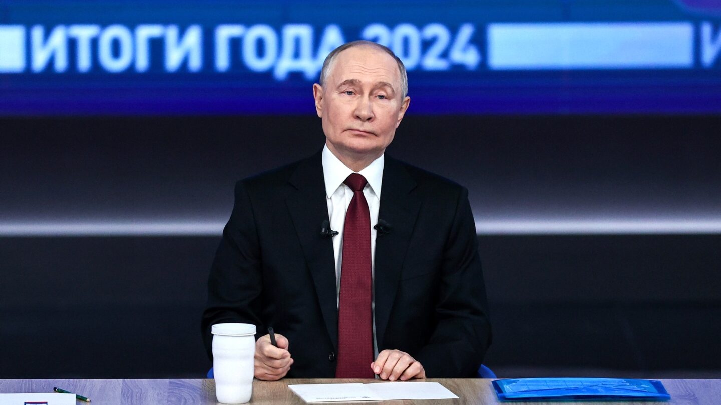 Vladimir Putin během výroční tiskové konference v prosinci letošního roku.