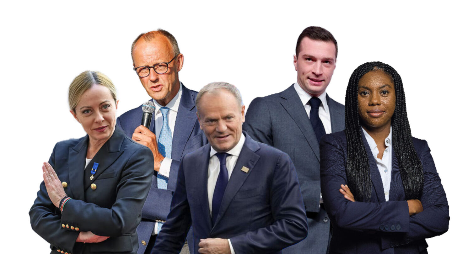 Giorgia Meloniová, Friedrich Merz, Donald Tusk, Jordan Bardella, Kemi Badenochová