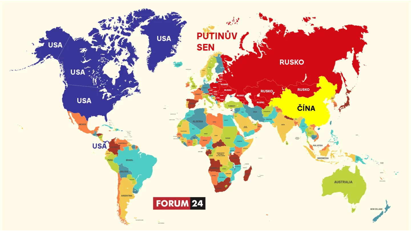 Mapa velkého Ruska. Sen Vladimira Putina.