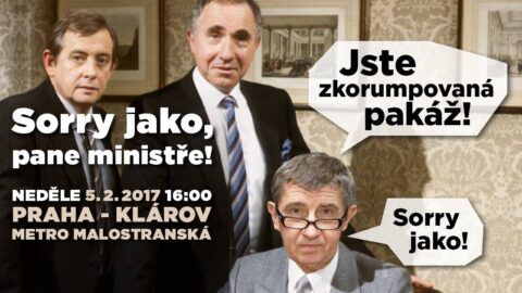 Pozvánka na shromáždění "Sorry jako, pane ministře!"